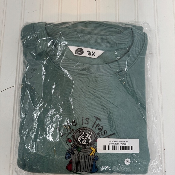 NEW Cat Warehouse Life is Trash 3X Sweat Shirt - Picture 3 of 9